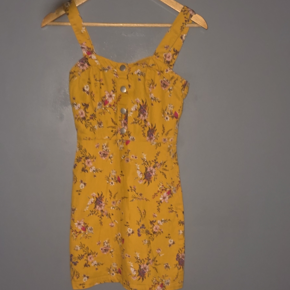 No Boundaries Mustard Floral Mini Dress